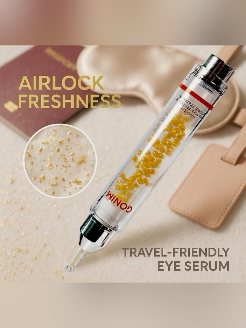 GONIM Eye Gel 24k Gold Collagen Peptide & Retinol Eye Elixir - Picture 3 of 6